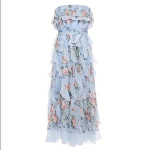 NWT Zimmermann Bowie Waterfall Silk Midi Dress